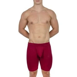 Obviously EliteMan Boxer Brief 9inch Leg - Maroon Red -Bown Of London shop obviously eliteman boxer brief 9inch leg maroon red 31957929