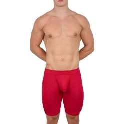 Obviously EliteMan Boxer Brief 9inch Leg - Red -Bown Of London shop obviously eliteman boxer brief 9inch leg red 31762975