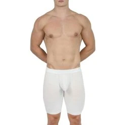 Obviously EliteMan Boxer Brief 9inch Leg - White -Bown Of London shop obviously eliteman boxer brief 9inch leg white 31957959