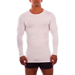 Obviously Essence Crew Neck Long Sleeve Undershirt - White -Bown Of London shop obviously essence crew neck long sleeve undershirt white 31036152