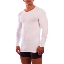 Obviously Essence Crew Neck Long Sleeve Undershirt - White -Bown Of London shop obviously essence crew neck long sleeve undershirt white 31036154