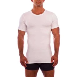 Obviously Essence Crew Neck Short Sleeve Undershirt - White -Bown Of London shop obviously essence crew neck short sleeve undershirt white 31036162