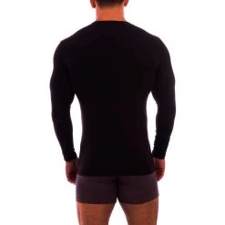 Obviously Essence Deep V-Neck Long Sleeve Undershirt - Black -Bown Of London shop obviously essence deep v neck long sleeve undershirt black 31036173