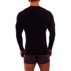 Obviously Essence V-Neck Long Sleeve Undershirt - Black -Bown Of London shop obviously essence v neck long sleeve undershirt black 31036199