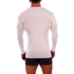 Obviously Essence V-Neck Long Sleeve Undershirt - White -Bown Of London shop obviously essence v neck long sleeve undershirt white 31036204