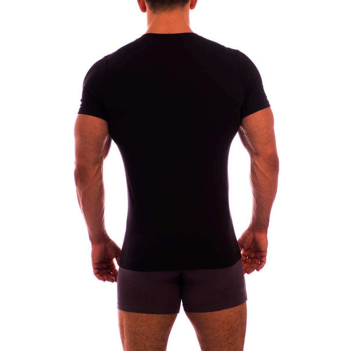 Obviously Essence V-Neck Short Sleeve Undershirt - Black 6 Obviously Essence V-Neck Short Sleeve Undershirt - Black - Image 4