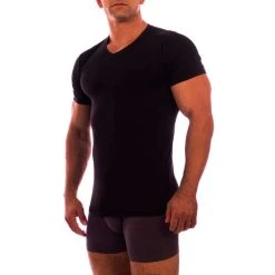 Obviously Essence V-Neck Short Sleeve Undershirt - Black 11 Obviously Essence V-Neck Short Sleeve Undershirt - Black -Bown Of London shop obviously essence v neck short sleeve undershirt black 31036210