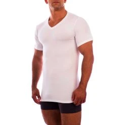 Obviously Essence V-Neck Short Sleeve Undershirt - White 11 Obviously Essence V-Neck Short Sleeve Undershirt - White -Bown Of London shop obviously essence v neck short sleeve undershirt white 31036215