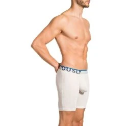 Obviously Everyman AnatoMAX Boxer Breif 6inch Leg - White -Bown Of London shop obviously everyman anatomax boxer breif 6inch leg white 31036233
