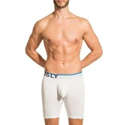 Obviously Everyman AnatoMAX Boxer Brief 9inch Leg - White 11 Obviously Everyman AnatoMAX Boxer Brief 9inch Leg - White -Bown Of London shop obviously everyman anatomax boxer brief 9inch leg white 31036331