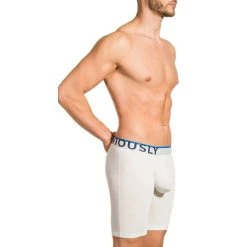 Obviously Everyman AnatoMAX Boxer Brief 9inch Leg - White 13 Obviously Everyman AnatoMAX Boxer Brief 9inch Leg - White -Bown Of London shop obviously everyman anatomax boxer brief 9inch leg white 31036333