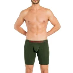 Obviously FreeMan AnatoFREE Boxer Brief 6inch Leg - Pine Green -Bown Of London shop obviously freeman anatofree boxer brief 6inch leg pine green 31036455
