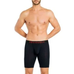 Obviously FreeMan AnatoFREE Boxer Brief 9inch Leg - Black -Bown Of London shop obviously freeman anatofree boxer brief 9inch leg black 31036467
