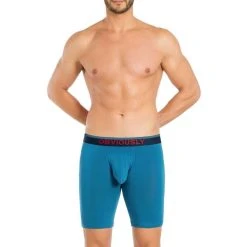 Obviously FreeMan AnatoFREE Boxer Brief 9inch Leg - Pacific Blue -Bown Of London shop obviously freeman anatofree boxer brief 9inch leg pacific blue 31036473