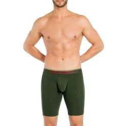 Obviously FreeMan AnatoFREE Boxer Brief 9inch Leg - Pine Green -Bown Of London shop obviously freeman anatofree boxer brief 9inch leg pine green 31036479