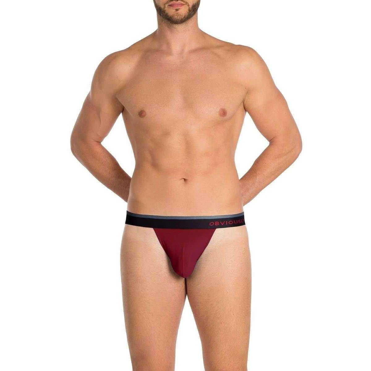 Obviously PrimeMan AnatoMAX Bikini Brief - Maroon Burgundy 6 Obviously PrimeMan AnatoMAX Bikini Brief - Maroon Burgundy - Image 4