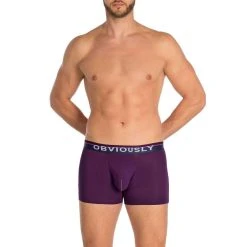Obviously PrimeMan AnatoMAX Boxer Brief 3inch Leg - Purple -Bown Of London shop obviously primeman anatomax boxer brief 3inch leg purple 31036666