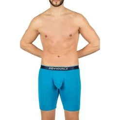 Obviously PrimeMan AnatoMAX Boxer Brief 6inch Leg - Maui Blue -Bown Of London shop obviously primeman anatomax boxer brief 6inch leg maui blue 31036722