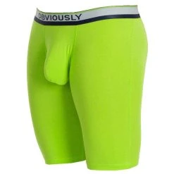 Obviously PrimeMan AnatoMAX Boxer Brief 9inch Leg - Lime Green -Bown Of London shop obviously primeman anatomax boxer brief 9inch leg lime green 31036779