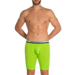 Obviously PrimeMan AnatoMAX Boxer Brief 9inch Leg - Lime Green -Bown Of London shop obviously primeman anatomax boxer brief 9inch leg lime green 31036780