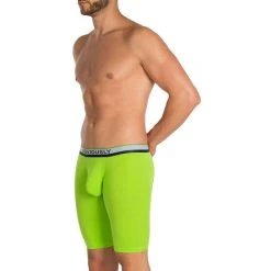 Obviously PrimeMan AnatoMAX Boxer Brief 9inch Leg - Lime Green -Bown Of London shop obviously primeman anatomax boxer brief 9inch leg lime green 31036782