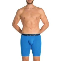 Obviously PrimeMan AnatoMAX Boxer Brief 9inch Leg - Maui Blue -Bown Of London shop obviously primeman anatomax boxer brief 9inch leg maui blue 31036791