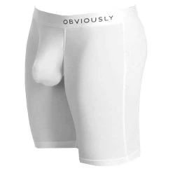 Obviously PrimeMan AnatoMAX Boxer Brief 9inch Leg - White -Bown Of London shop obviously primeman anatomax boxer brief 9inch leg white 31036833