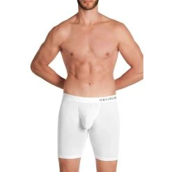 Obviously PrimeMan AnatoMAX Boxer Brief 9inch Leg - White -Bown Of London shop obviously primeman anatomax boxer brief 9inch leg white 31036834