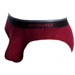 Obviously PrimeMan AnatoMAX Brief - Maroon Red -Bown Of London shop obviously primeman anatomax brief maroon red 31036854
