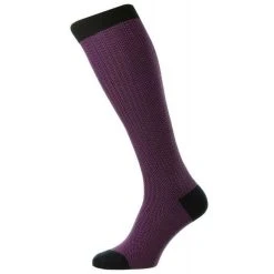 Pantherella Fabian Cotton Fil D'Ecosse Over The Calf Socks - Navy