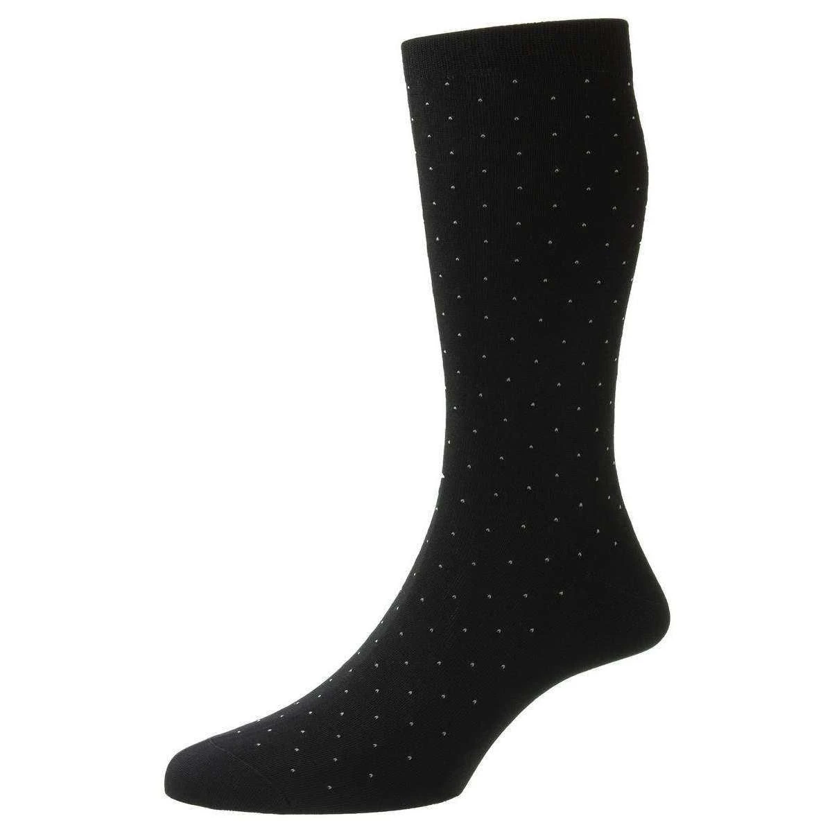 Pantherella Gadsbury Cotton Fil D'Ecosse Pin Dot Socks - Black 3 Pantherella Gadsbury Cotton Fil D'Ecosse Pin Dot Socks - Black