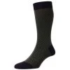 Pantherella Hendon Chunky Herringbone Merino Wool Socks - Navy -Bown Of London shop pantherella hendon chunky herringbone merino wool socks navy 32355298