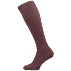 Pantherella Naish Rib Over The Calf Merino Wool Socks - Maroon