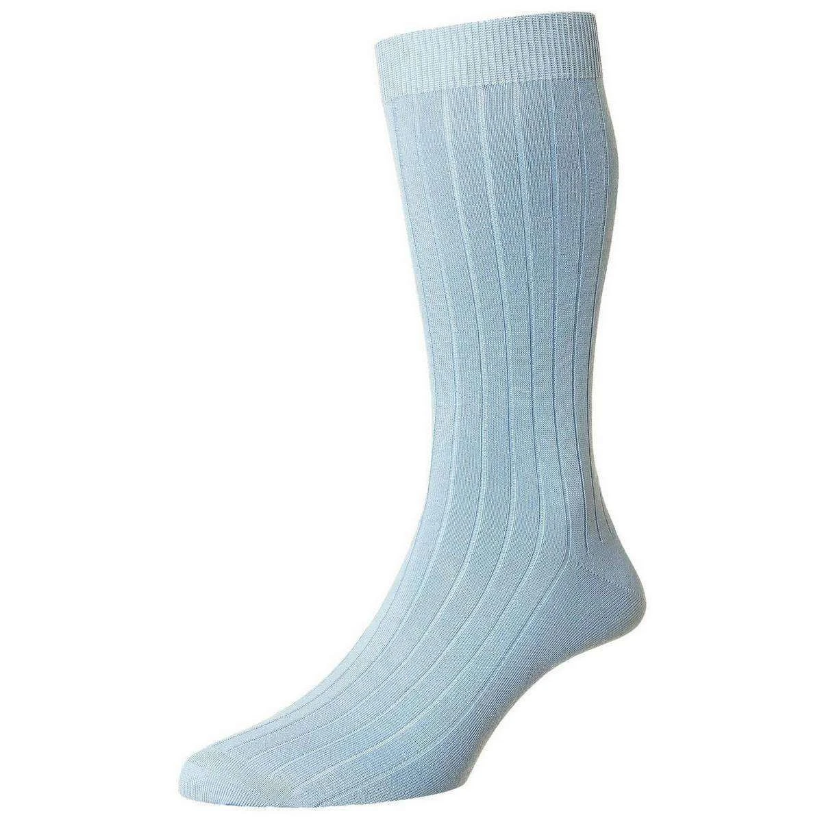 Pantherella Pembrey Sea Island Cotton Socks - Light Blue Pantherella Pembrey Sea Island Cotton Socks - Light Blue -Bown Of London shop pantherella pembrey sea island cotton socks light blue 31037729
