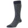 Pantherella Rhos Eco Texture Socks - Black Sea Mix -Bown Of London shop pantherella rhos eco texture socks black sea mix 31054537