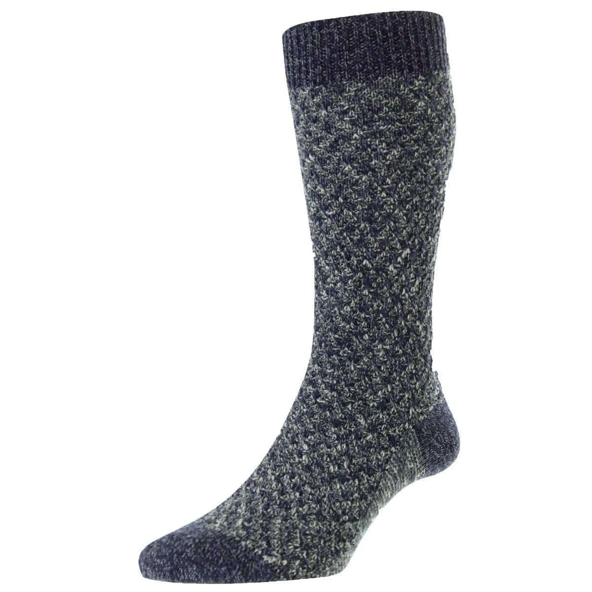 Pantherella Rhos Eco Texture Socks - Black Sea Mix 3 Pantherella Rhos Eco Texture Socks - Black Sea Mix