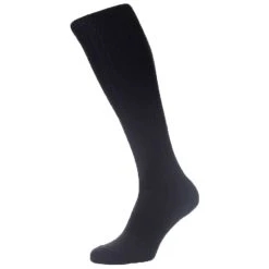 Pantherella Smithfield Merino Wool Over The Calf Socks - Navy
