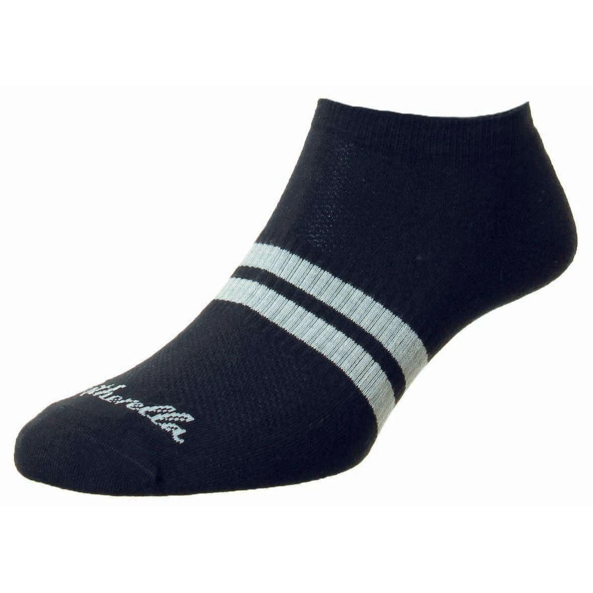 Pantherella Sprint Egyptian Cotton Sports Trainer Socks - Black 3 Pantherella Sprint Egyptian Cotton Sports Trainer Socks - Black