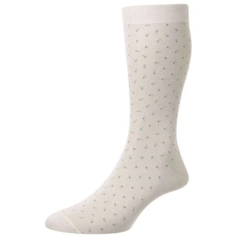 Pantherella Gadsbury Pindot Cotton Fil D'Ecosse Socks - Calico/Grey 3 Pantherella Gadsbury Pindot Cotton Fil D'Ecosse Socks - Calico/Grey