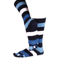 Toe Toe TOETOE Stripy Denim Toe Socks - Blue -Bown Of London shop toetoe stripy denim toe socks blue 31041648